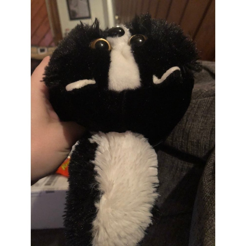 Adventure Planet Skunk Plush Stuffed Animal Black White Round 6 inch Toy - Picture 5 of 6